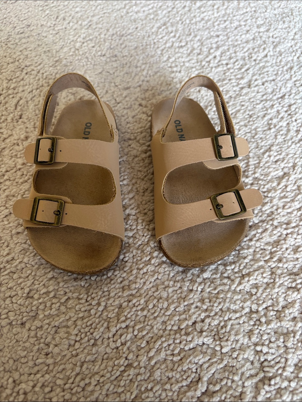 Old Navy Tan Double-Buckle Slingback Sandals